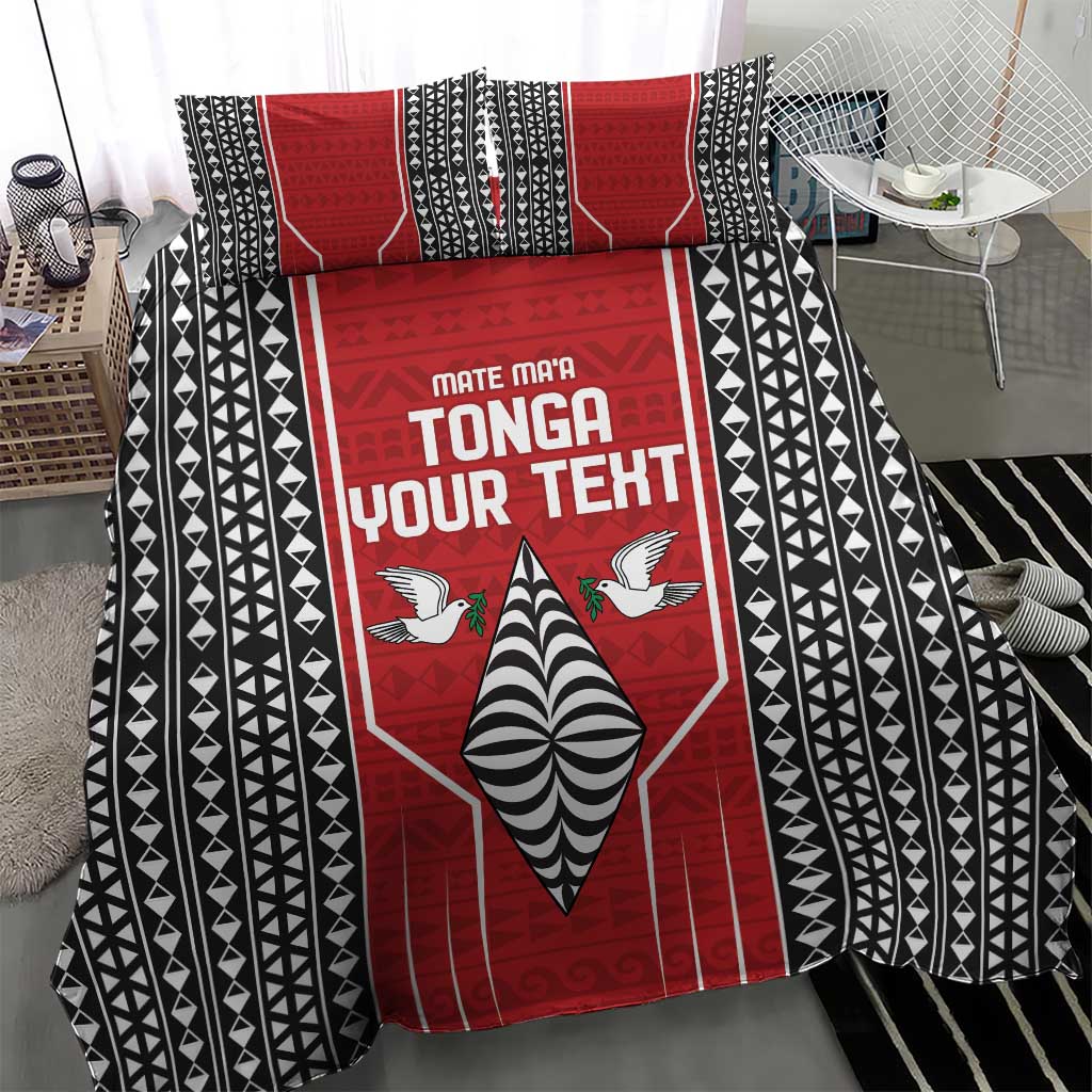 Custom Tonga Rugby Bedding Set Mate Maa Kupesi Style
