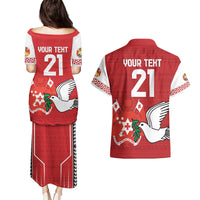 Custom Tonga Rugby Couples Matching Puletasi and Hawaiian Shirt Mate Maa Kupesi Style LT9 - Polynesian Pride