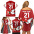 Custom Tonga Rugby Family Matching Off Shoulder Short Dress and Hawaiian Shirt Mate Maa Kupesi Style