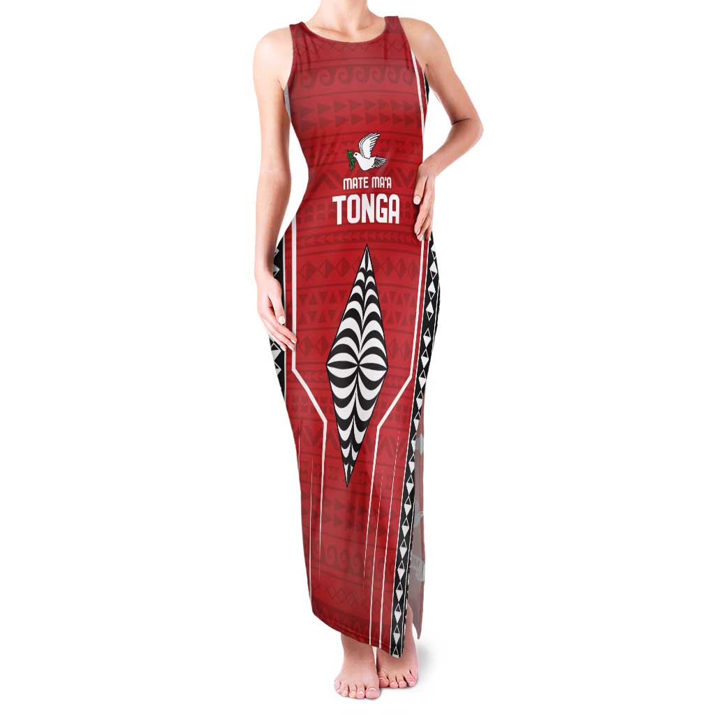 Custom Tonga Rugby Family Matching Tank Maxi Dress and Hawaiian Shirt Mate Maa Kupesi Style