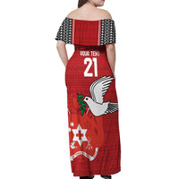 Custom Tonga Rugby Off Shoulder Maxi Dress Mate Maa Kupesi Style