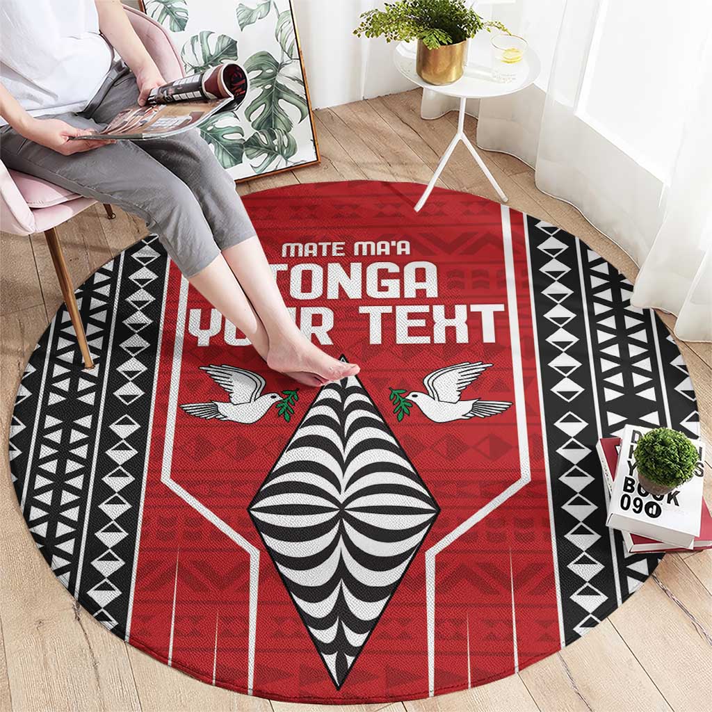 Custom Tonga Rugby Round Carpet Mate Maa Kupesi Style