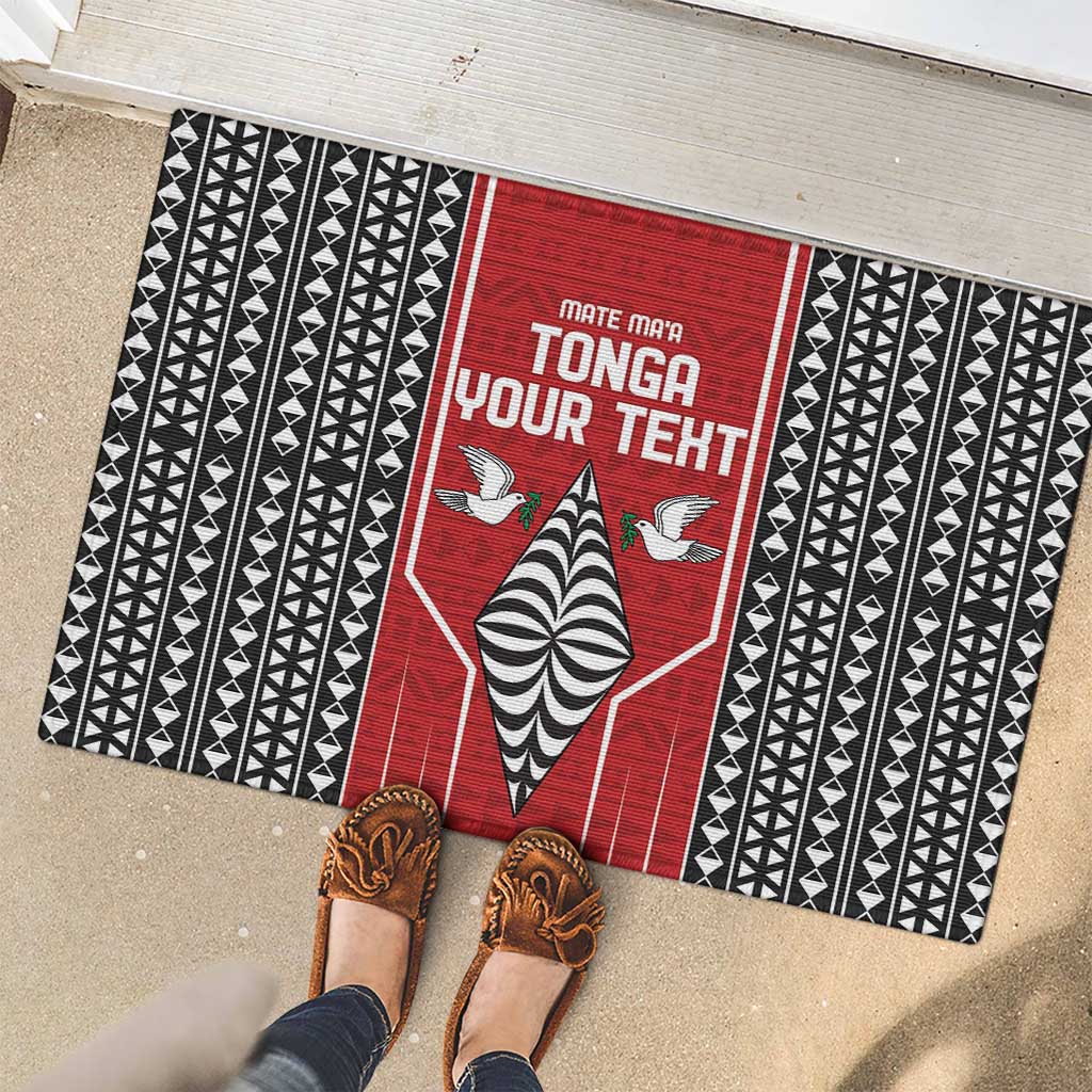 Custom Tonga Rugby Rubber Doormat Mate Maa Kupesi Style