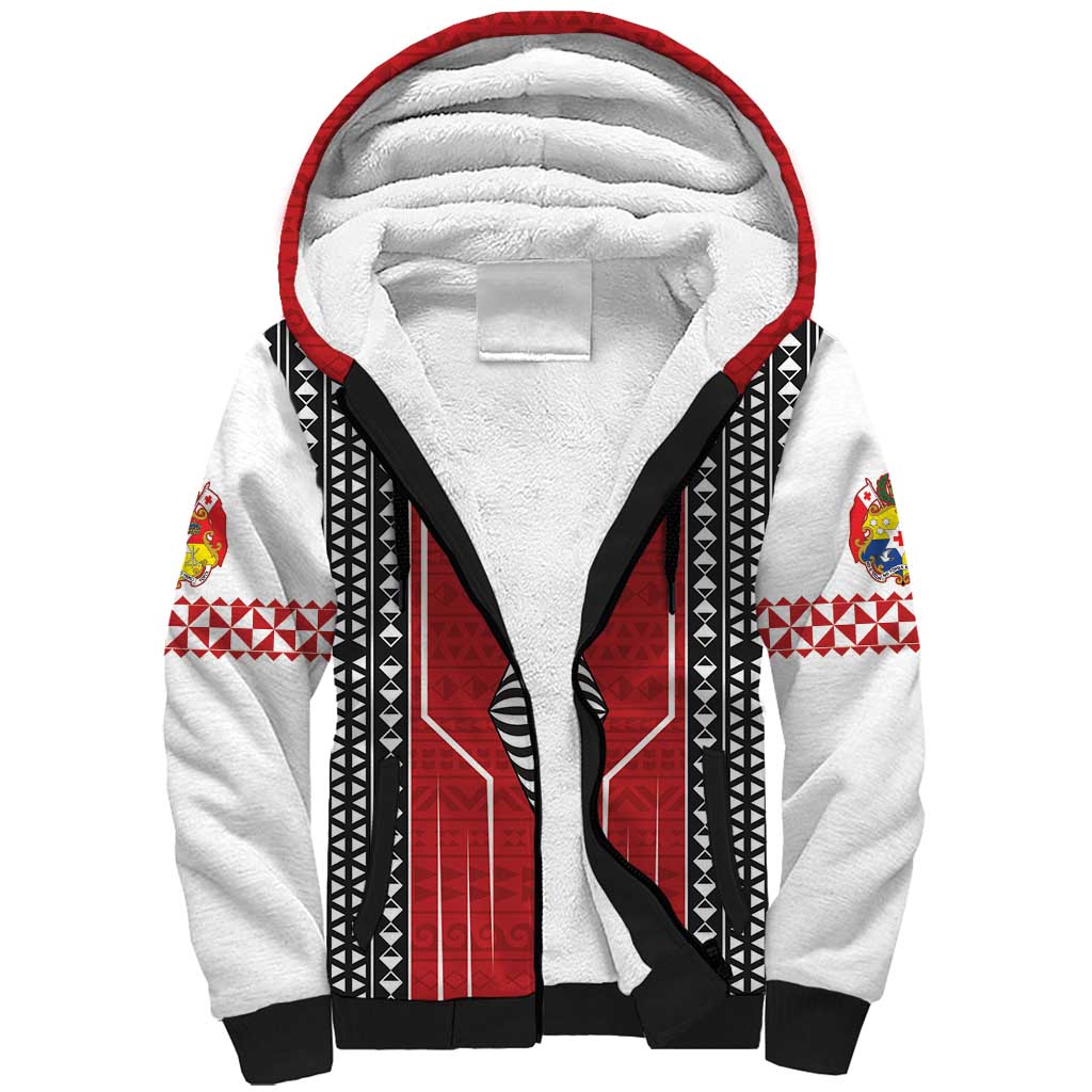Custom Tonga Rugby Sherpa Hoodie Mate Maa Kupesi Style LT9 Unisex Red - Polynesian Pride