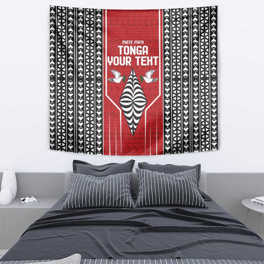 Custom Tonga Rugby Tapestry Mate Maa Kupesi Style