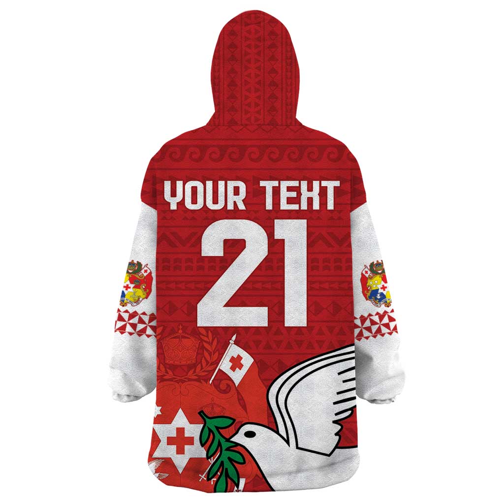 Custom Tonga Rugby Wearable Blanket Hoodie Mate Maa Kupesi Style LT9 - Polynesian Pride