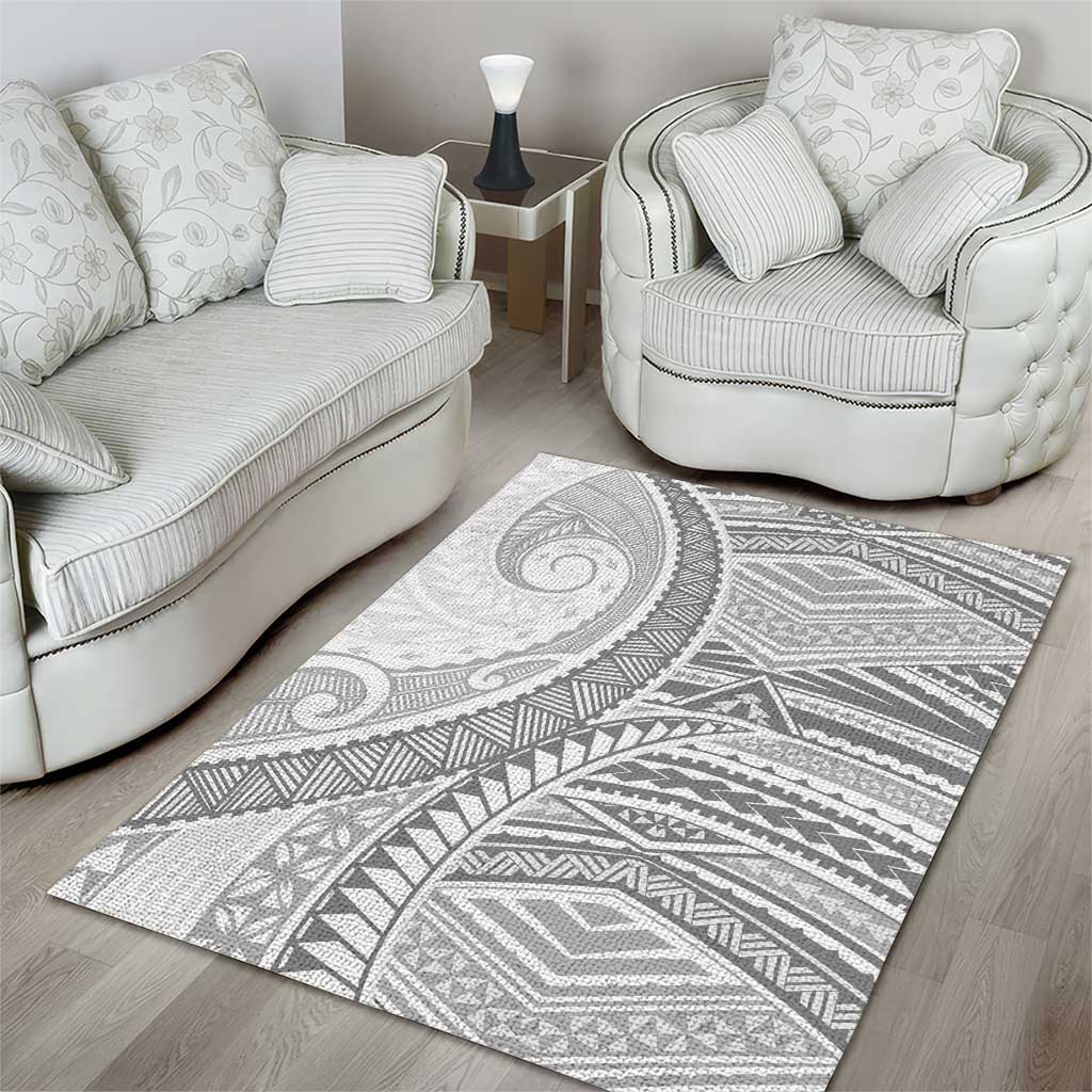 American Samoa White Sunday Area Rug Polynesian Lotu Tamaiti - Polynesian Pride