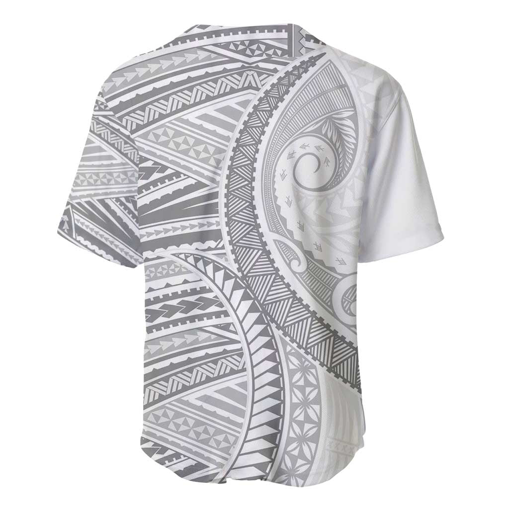American Samoa White Sunday Baseball Jersey Polynesian Lotu Tamaiti - Polynesian Pride