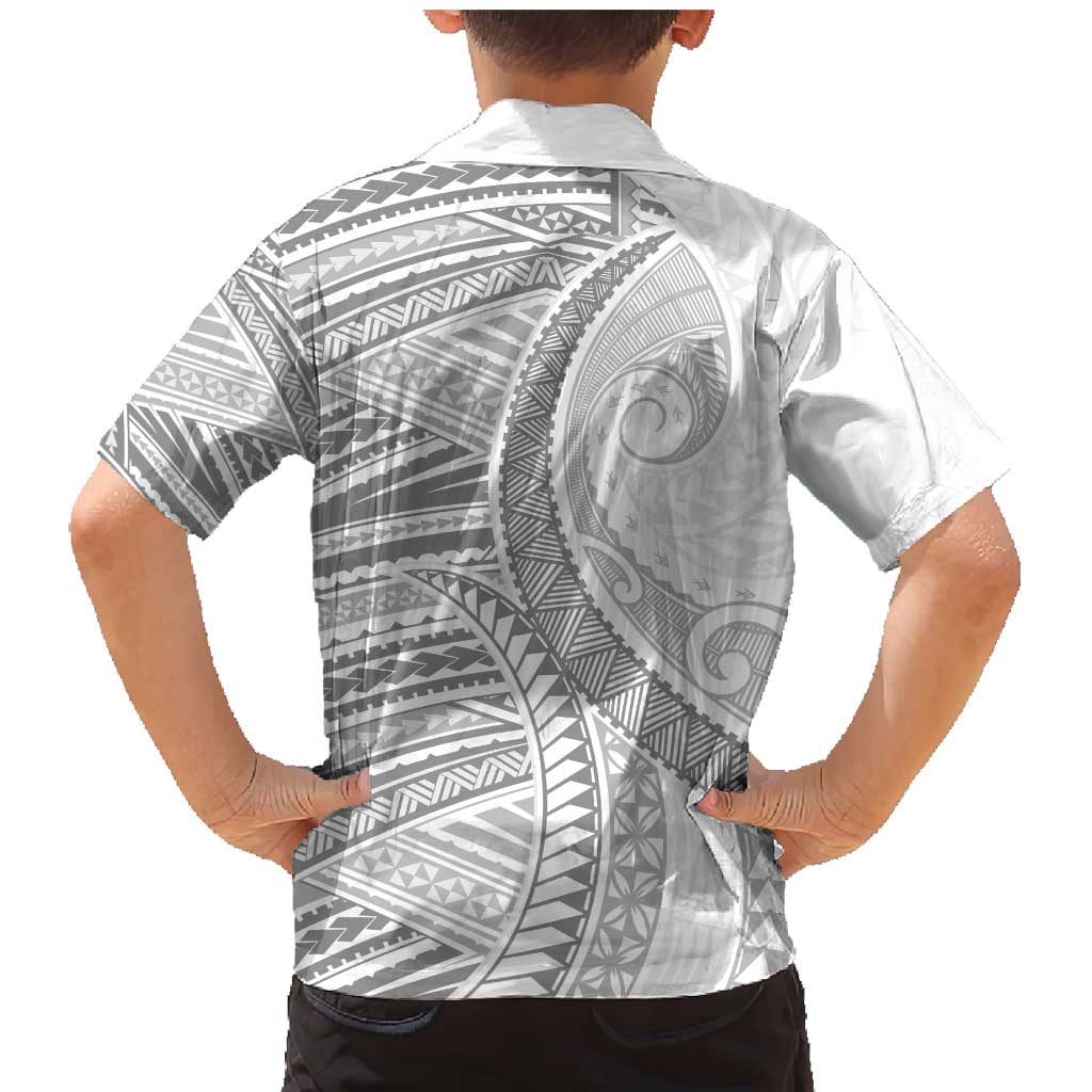 American Samoa White Sunday Family Matching Mermaid Dress and Hawaiian Shirt Polynesian Lotu Tamaiti - Polynesian Pride