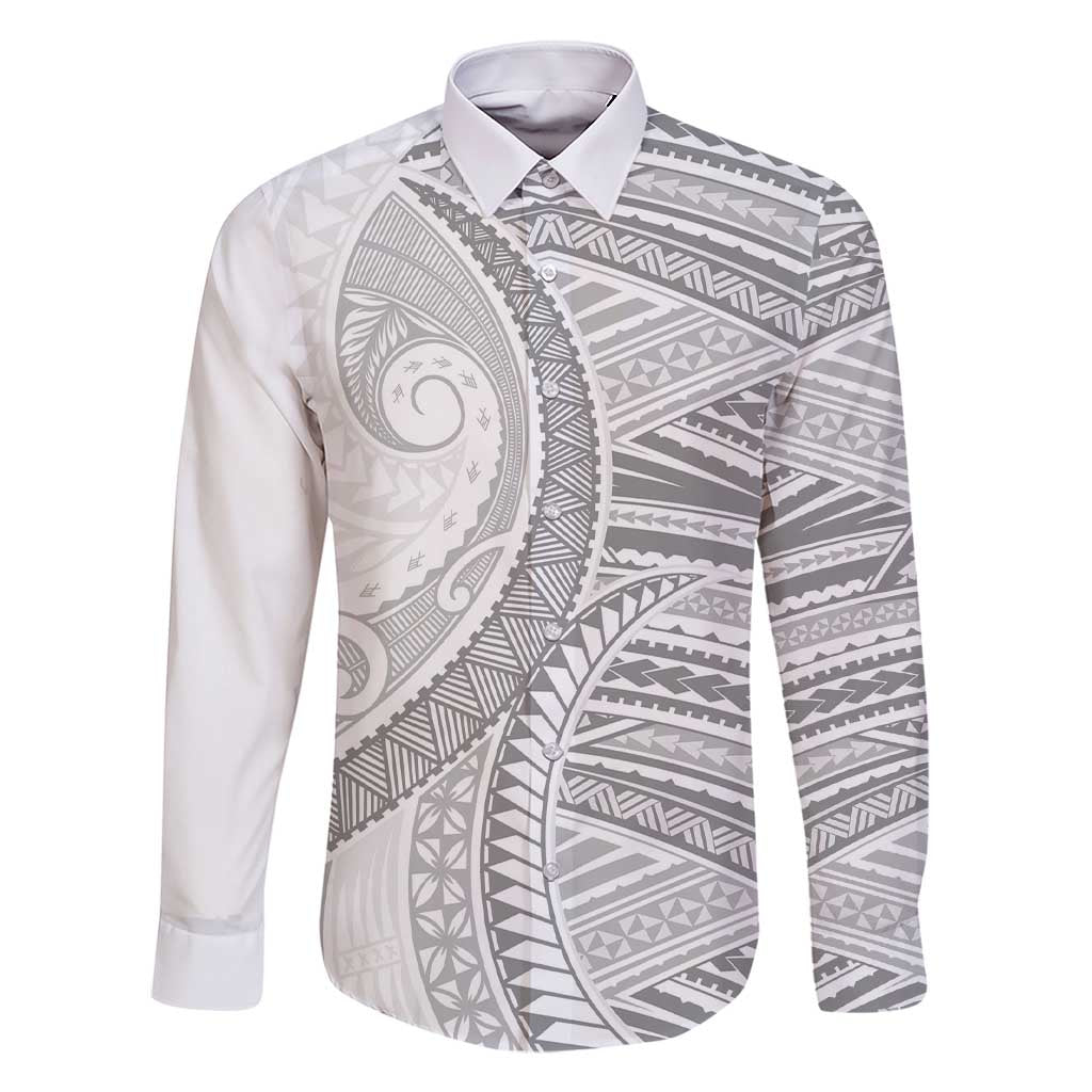 American Samoa White Sunday Family Matching Short Sleeve Bodycon Dress and Hawaiian Shirt Polynesian Lotu Tamaiti - Polynesian Pride