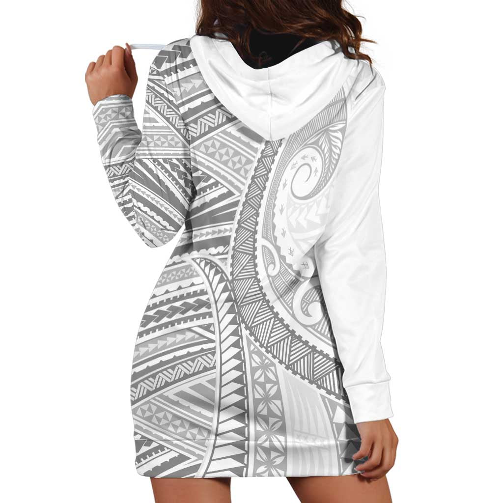 American Samoa White Sunday Hoodie Dress Polynesian Lotu Tamaiti - Polynesian Pride