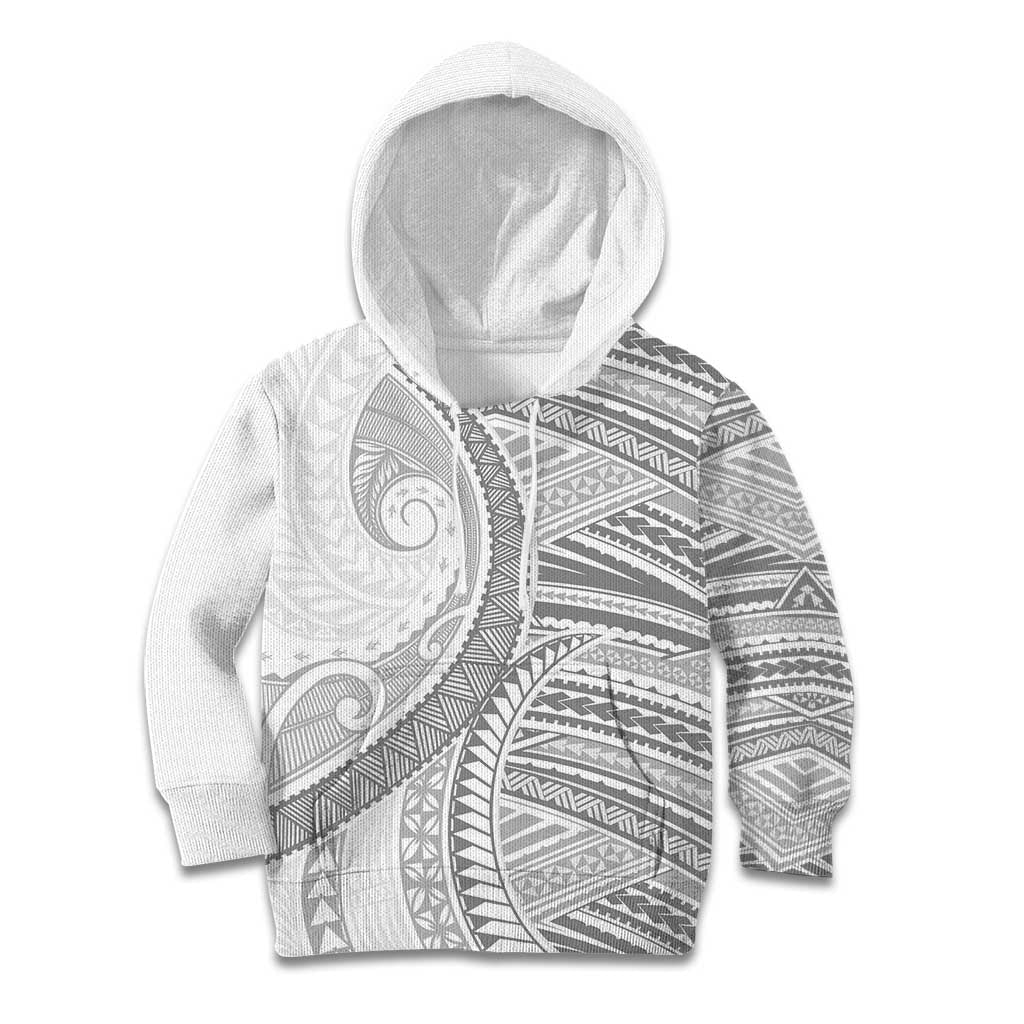 American Samoa White Sunday Kid Hoodie Polynesian Lotu Tamaiti - Polynesian Pride