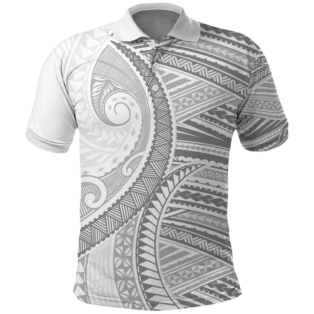 American Samoa White Sunday Polo Shirt Polynesian Lotu Tamaiti - Polynesian Pride