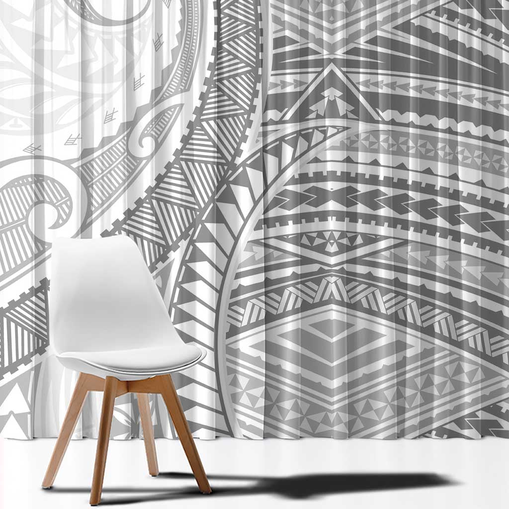 American Samoa White Sunday Window Curtain Polynesian Lotu Tamaiti - Polynesian Pride