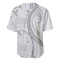Niue White Sunday Baseball Jersey Niuean Lotu Tamaiti Hiapo Pattern - Polynesian Pride