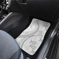 Niue White Sunday Car Mats Niuean Lotu Tamaiti Hiapo Pattern - Polynesian Pride