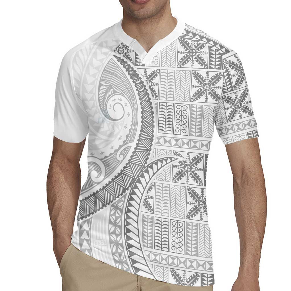 Niue White Sunday Rugby Jersey Niuean Lotu Tamaiti Hiapo Pattern - Polynesian Pride