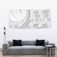 Niue White Sunday Tapestry Niuean Lotu Tamaiti Hiapo Pattern - Polynesian Pride