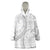 Niue White Sunday Wearable Blanket Hoodie Niuean Lotu Tamaiti Hiapo Pattern - Polynesian Pride