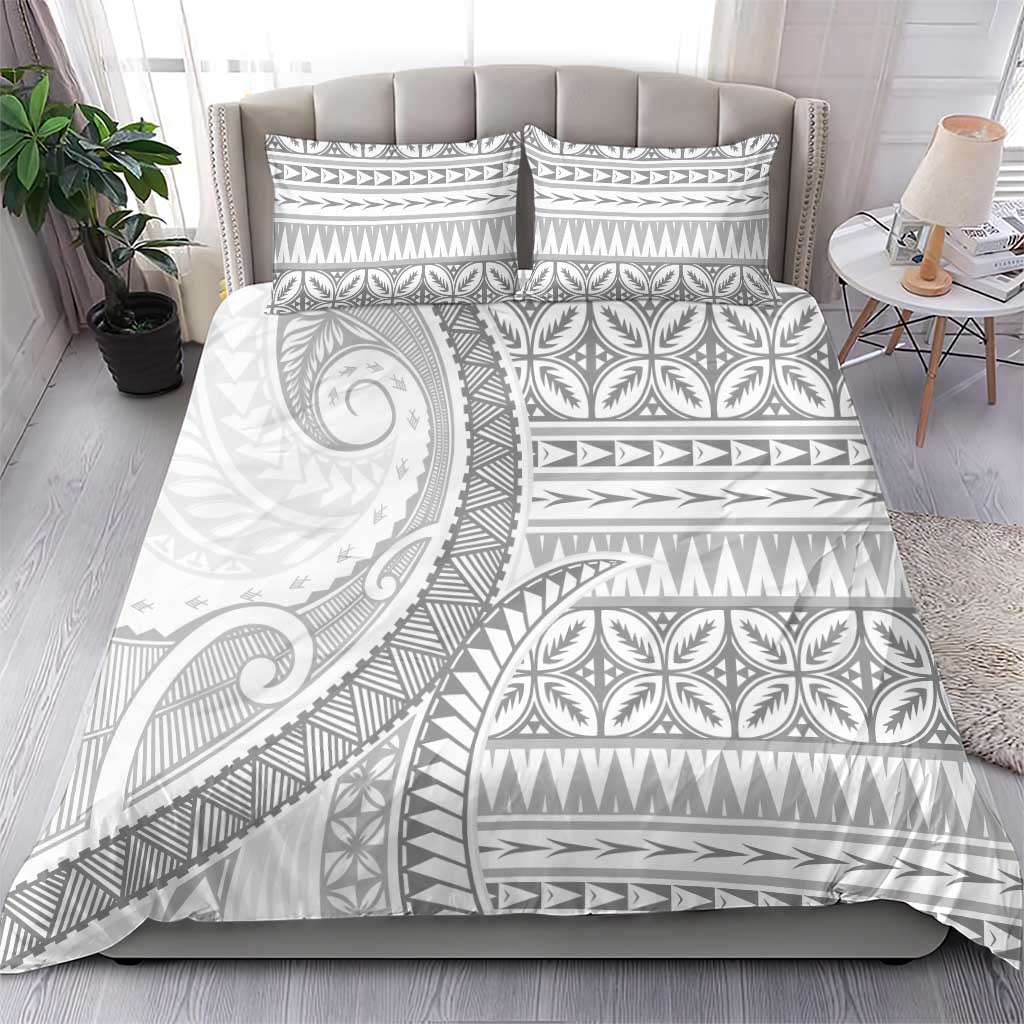 Polynesian White Sunday Bedding Set Lotu Tamaiti Melanesian Pattern - Polynesian Pride
