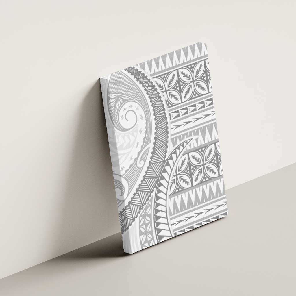 Polynesian White Sunday Canvas Wall Art Lotu Tamaiti Melanesian Pattern - Polynesian Pride