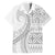 Polynesian White Sunday Family Matching Off The Shoulder Long Sleeve Dress and Hawaiian Shirt Lotu Tamaiti Melanesian Pattern - Polynesian Pride