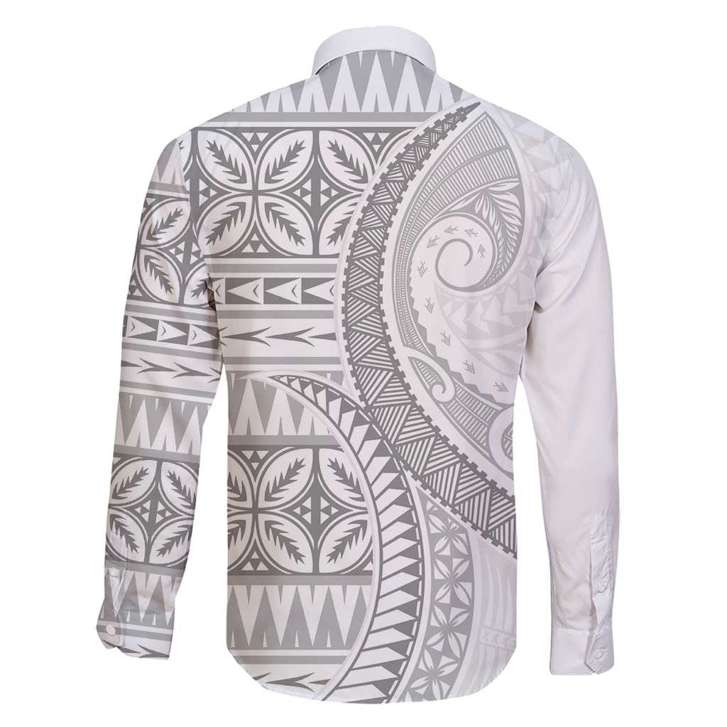 Polynesian White Sunday Family Matching Puletasi and Hawaiian Shirt Lotu Tamaiti Melanesian Pattern - Polynesian Pride