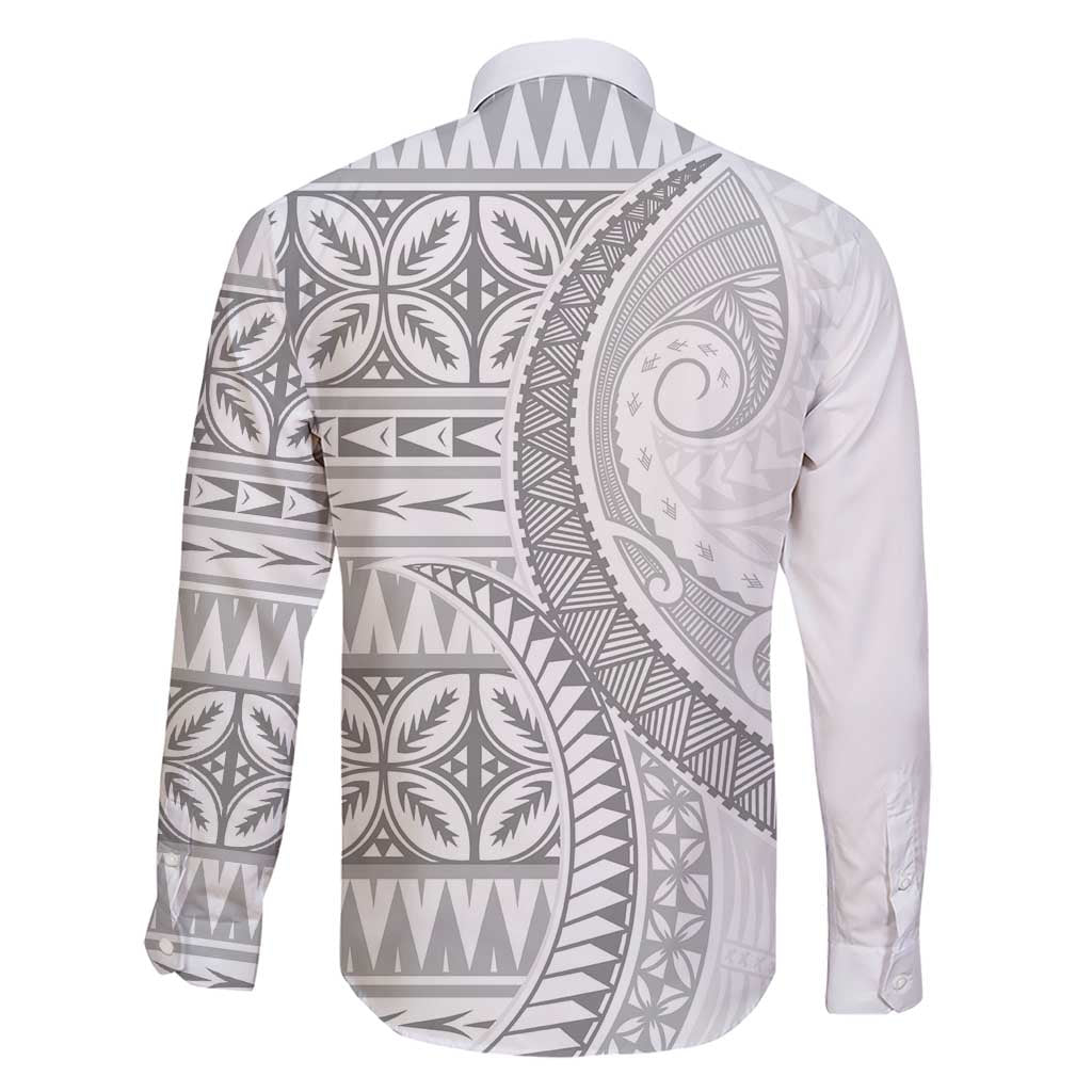 Polynesian White Sunday Family Matching Short Sleeve Bodycon Dress and Hawaiian Shirt Lotu Tamaiti Melanesian Pattern - Polynesian Pride