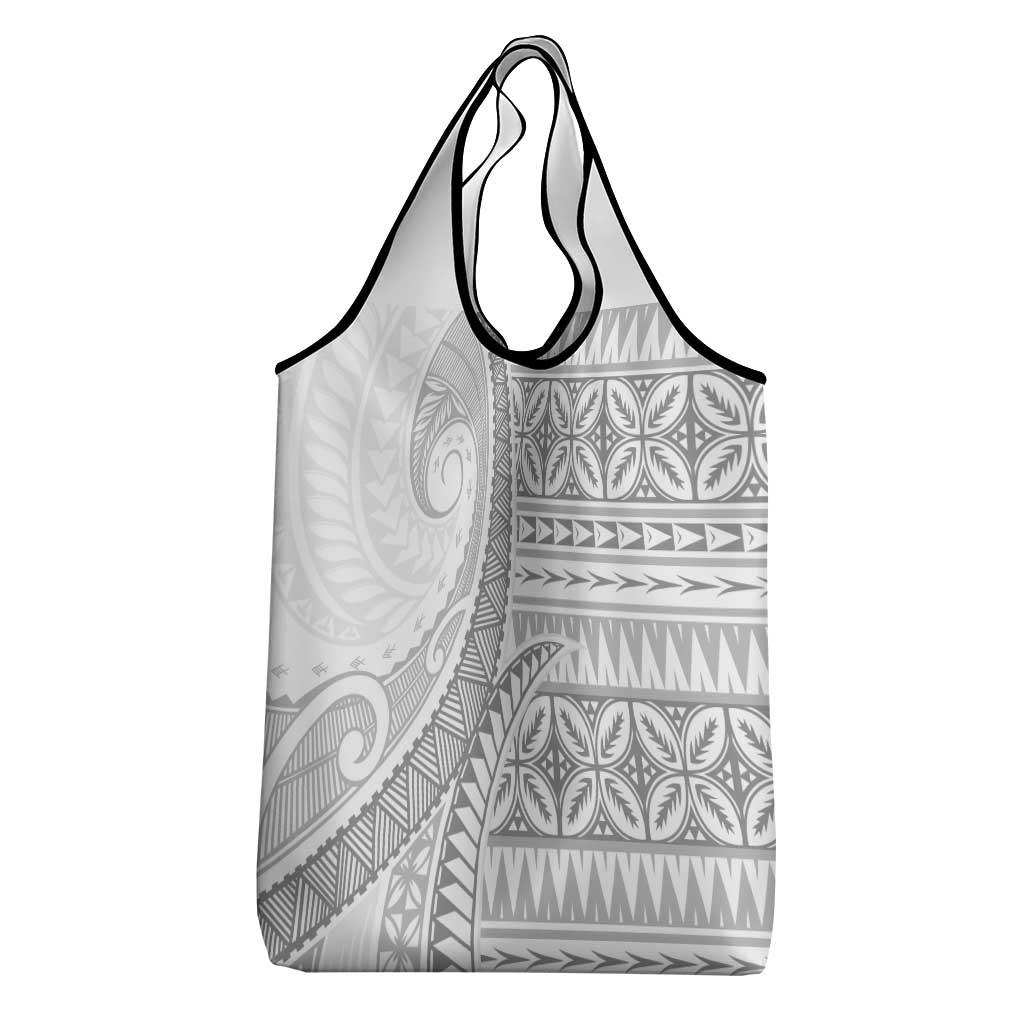 Polynesian White Sunday Grocery Bag Lotu Tamaiti Melanesian Pattern - Polynesian Pride