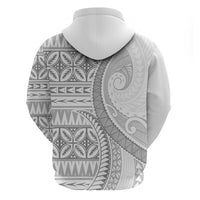 Polynesian White Sunday Hoodie Lotu Tamaiti Melanesian Pattern - Polynesian Pride