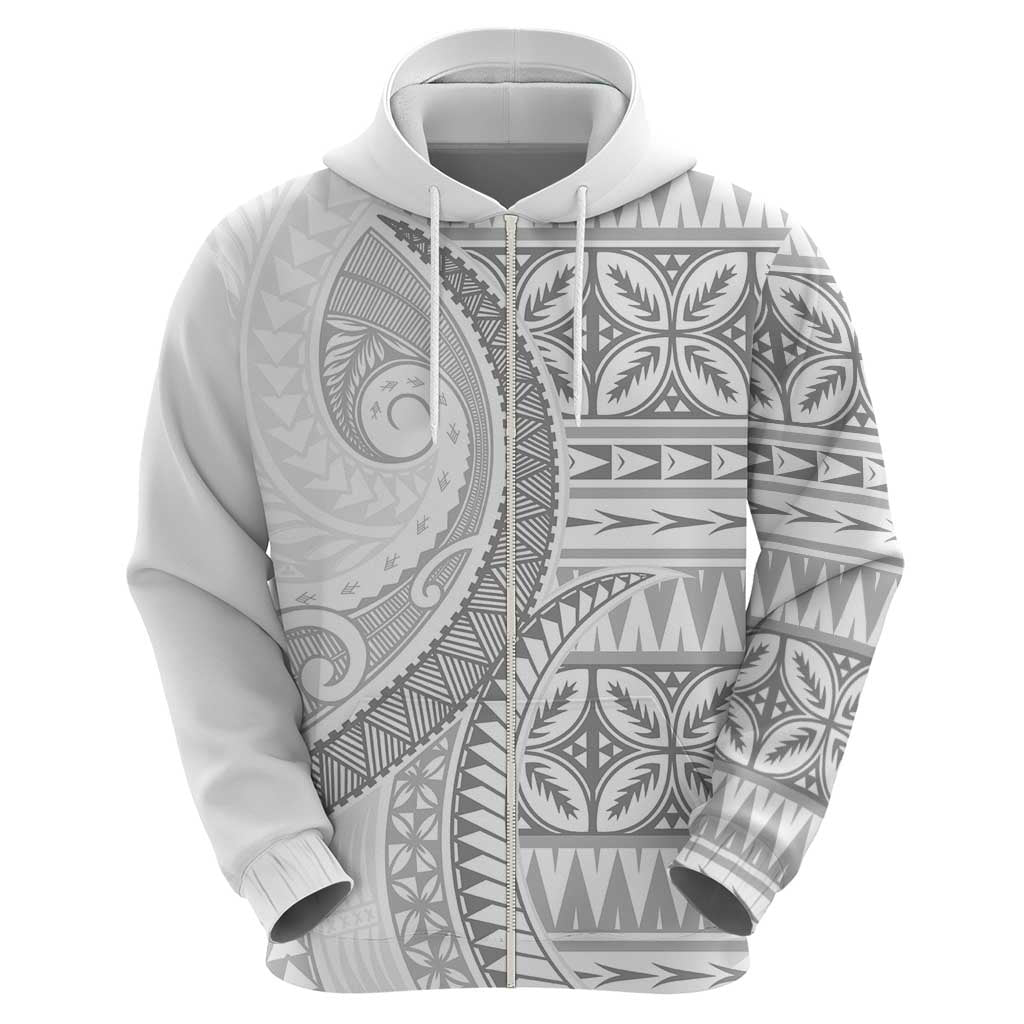Polynesian White Sunday Hoodie Lotu Tamaiti Melanesian Pattern - Polynesian Pride