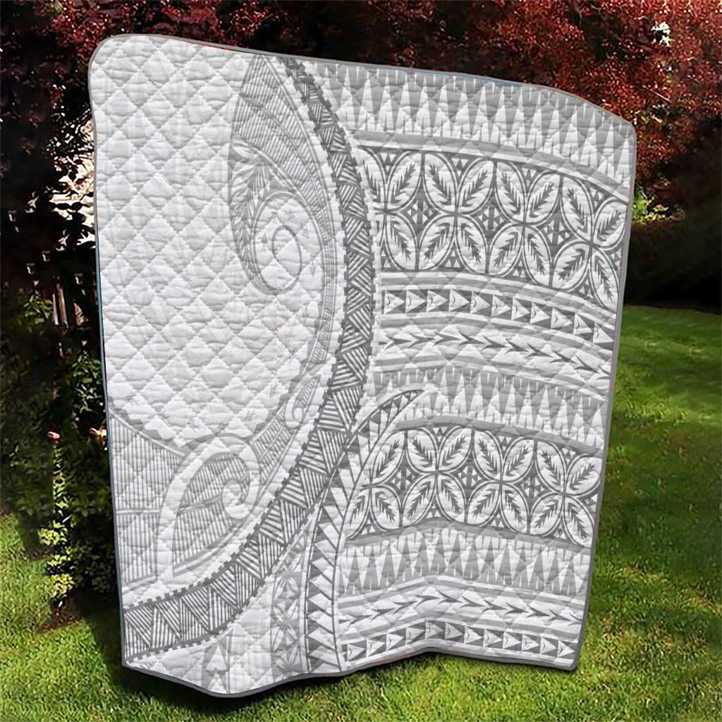 Polynesian White Sunday Quilt Lotu Tamaiti Melanesian Pattern - Polynesian Pride