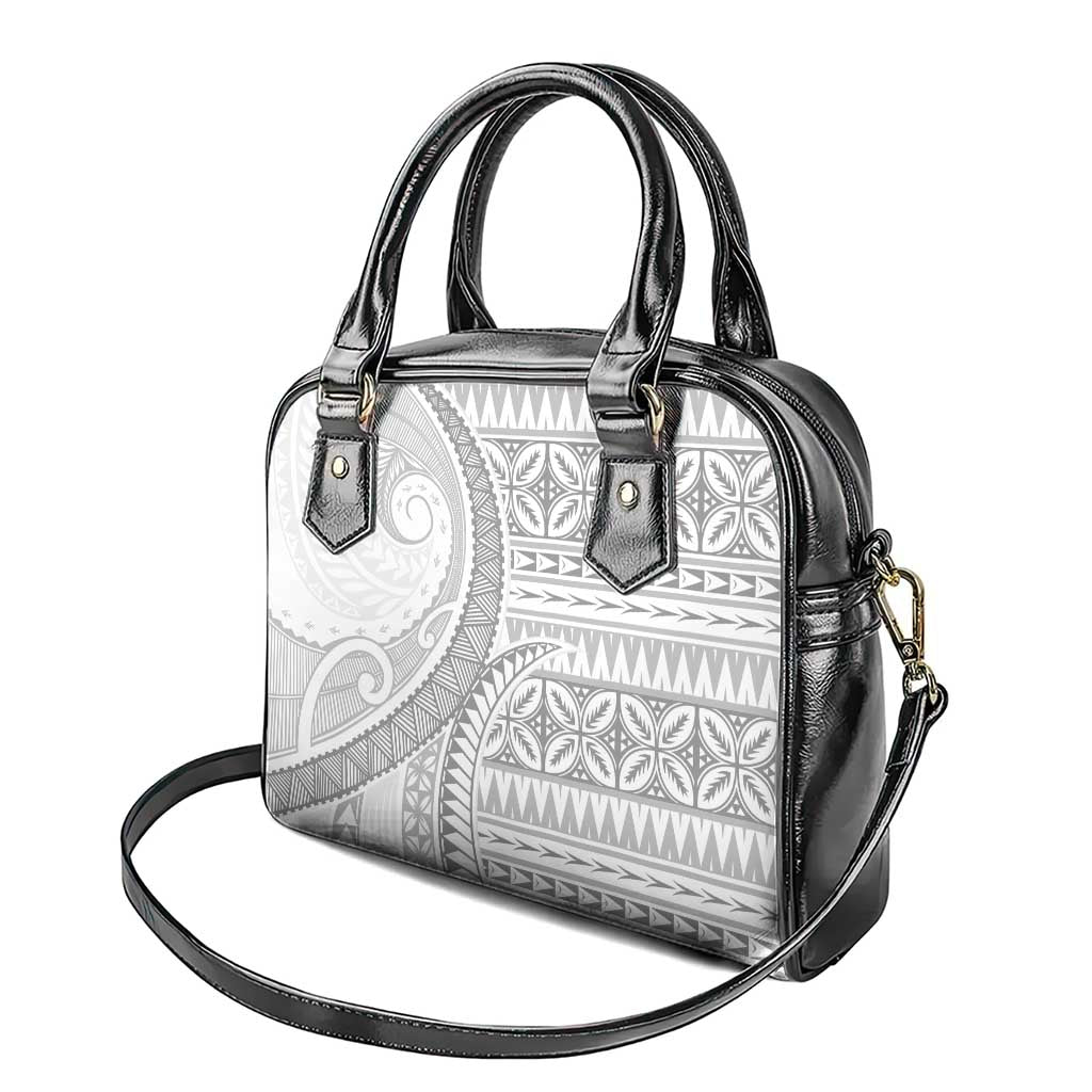 Polynesian White Sunday Shoulder Handbag Lotu Tamaiti Melanesian Pattern - Polynesian Pride