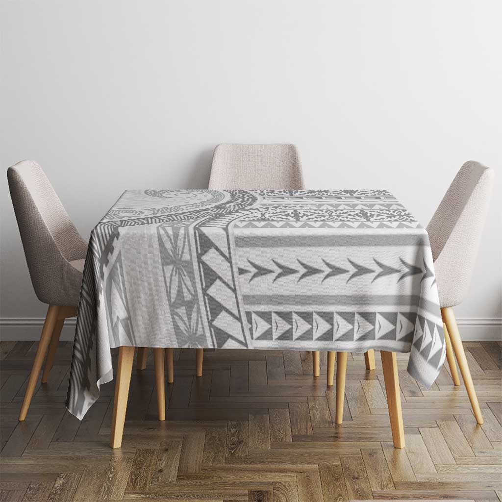 Polynesian White Sunday Tablecloth Lotu Tamaiti Melanesian Pattern - Polynesian Pride