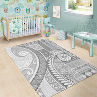 Samoa Siapo White Sunday Area Rug Lotu Tamaiti Polynesian White Pattern - Polynesian Pride