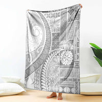 Samoa Siapo White Sunday Blanket Lotu Tamaiti Polynesian White Pattern - Polynesian Pride