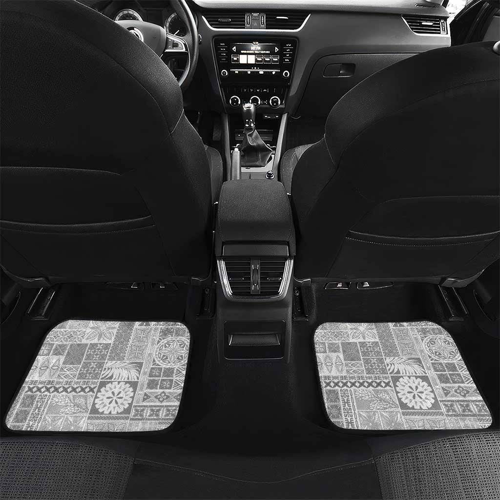 Samoa Siapo White Sunday Car Mats Lotu Tamaiti Polynesian White Pattern - Polynesian Pride
