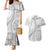 Samoa Siapo White Sunday Couples Matching Mermaid Dress and Hawaiian Shirt Lotu Tamaiti Polynesian White Pattern - Polynesian Pride