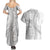 Samoa Siapo White Sunday Couples Matching Summer Maxi Dress and Hawaiian Shirt Lotu Tamaiti Polynesian White Pattern - Polynesian Pride