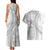Samoa Siapo White Sunday Couples Matching Tank Maxi Dress and Hawaiian Shirt Lotu Tamaiti Polynesian White Pattern - Polynesian Pride