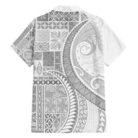 Samoa Siapo White Sunday Hawaiian Shirt Lotu Tamaiti Polynesian White Pattern - Polynesian Pride