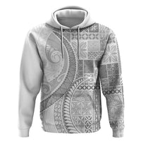 Samoa Siapo White Sunday Hoodie Lotu Tamaiti Polynesian White Pattern - Polynesian Pride