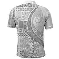 Samoa Siapo White Sunday Polo Shirt Lotu Tamaiti Polynesian White Pattern LT9 - Polynesian Pride