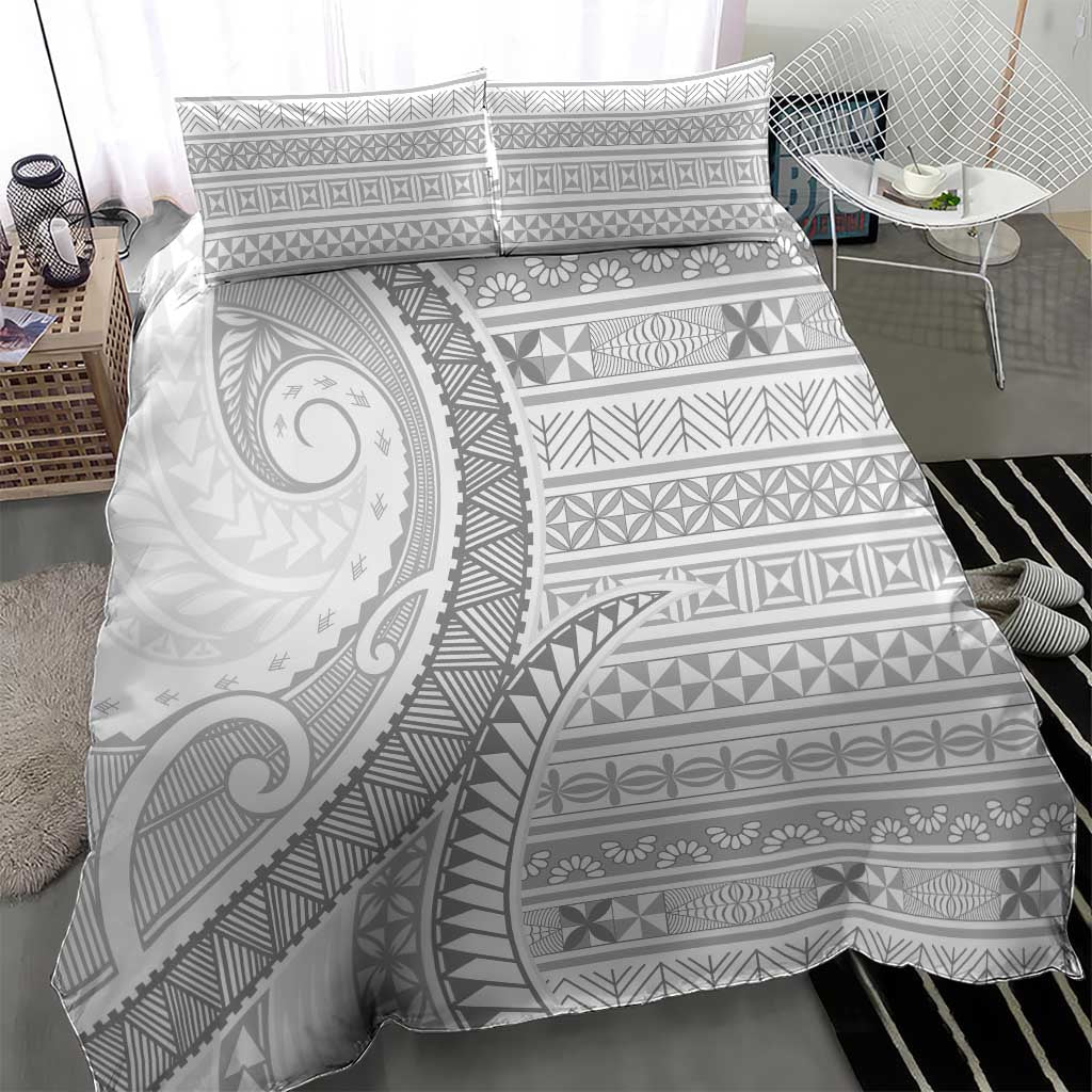 Tokelau White Sunday Bedding Set Lotu Tamaiti Ngatu Tokelau Feletoa Manulua - Polynesian Pride