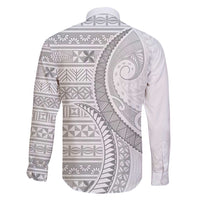 Tokelau White Sunday Family Matching Off Shoulder Short Dress and Hawaiian Shirt Lotu Tamaiti Ngatu Tokelau Feletoa Manulua - Polynesian Pride