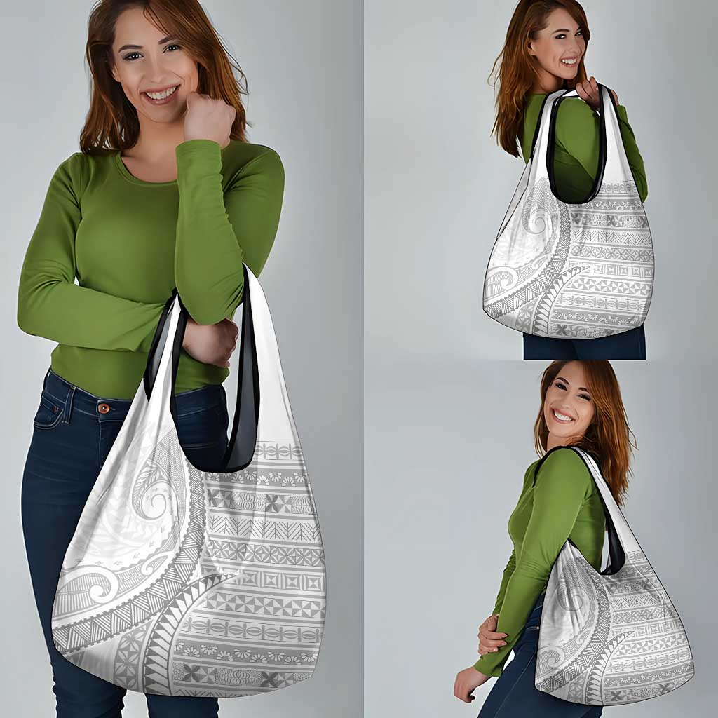 Tokelau White Sunday Grocery Bag Lotu Tamaiti Ngatu Tokelau Feletoa Manulua - Polynesian Pride