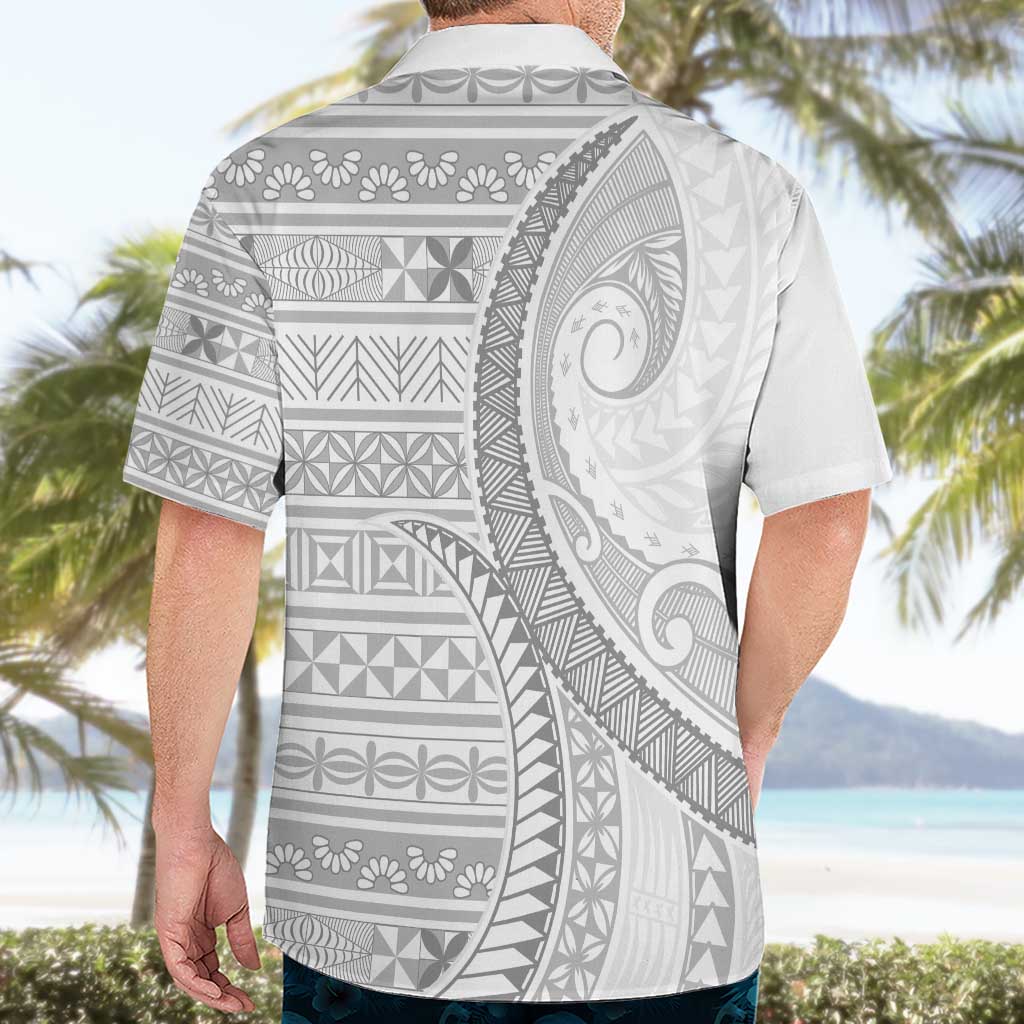 Tokelau White Sunday Hawaiian Shirt Lotu Tamaiti Ngatu Tokelau Feletoa Manulua - Polynesian Pride