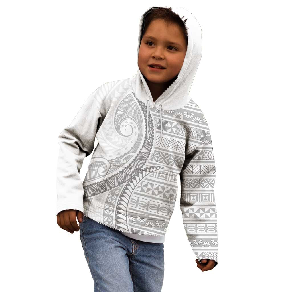 Tokelau White Sunday Kid Hoodie Lotu Tamaiti Ngatu Tokelau Feletoa Manulua - Polynesian Pride
