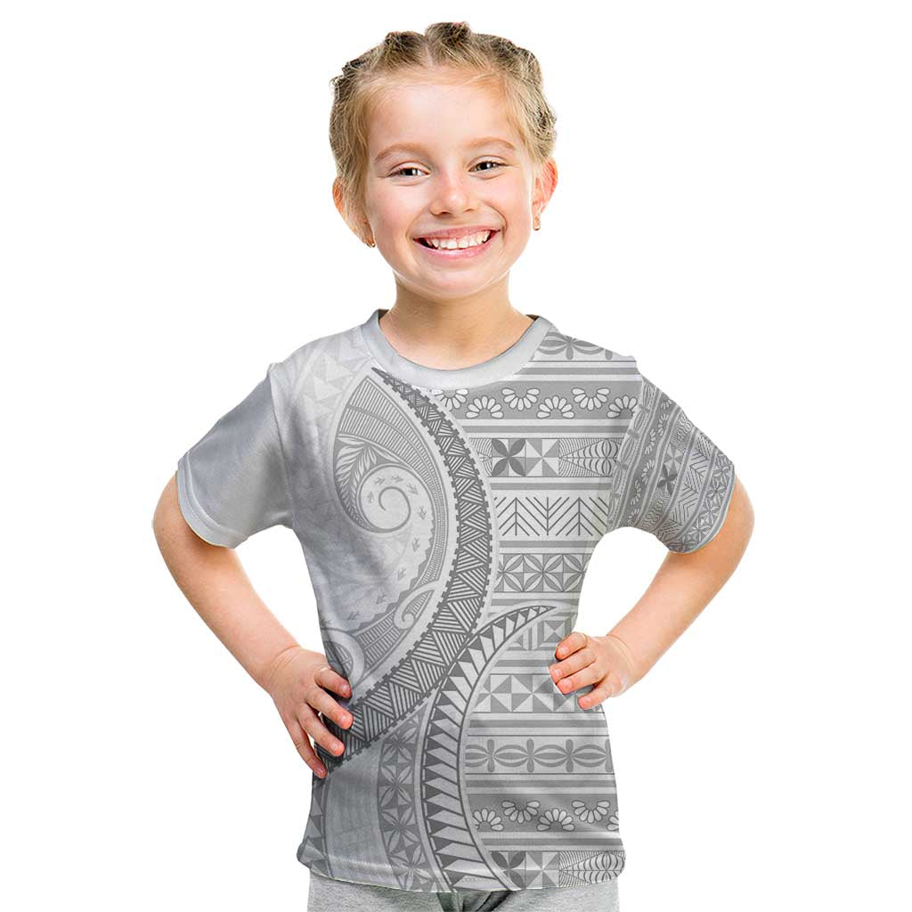 Tokelau White Sunday Kid T Shirt Lotu Tamaiti Ngatu Tokelau Feletoa Manulua - Polynesian Pride