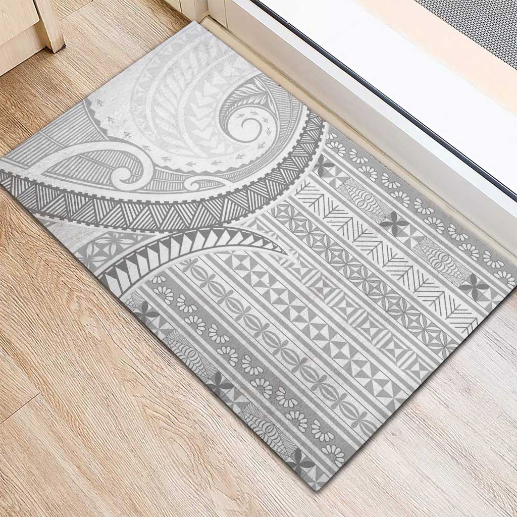 Tokelau White Sunday Rubber Doormat Lotu Tamaiti Ngatu Tokelau Feletoa Manulua - Polynesian Pride
